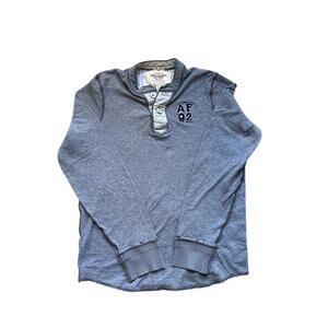 Vintage Abercrombie 1990s Mens Size L Muscle Long Sleeve Gray Shirt USA Grunge